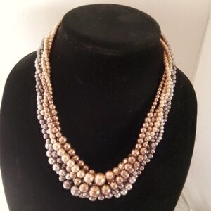 Bundle of two RMN faux twisted Pear necklaces